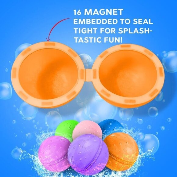 Magnetic Reusable Water Balloons (10-Pack) Multicolor Fast-Filling New - Picture 2 of 6
